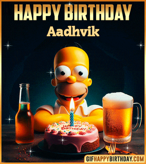 Homer Simpson Happy Birthday gif Aadhvik