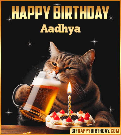Cat Funny Happy Birthday Aadhya