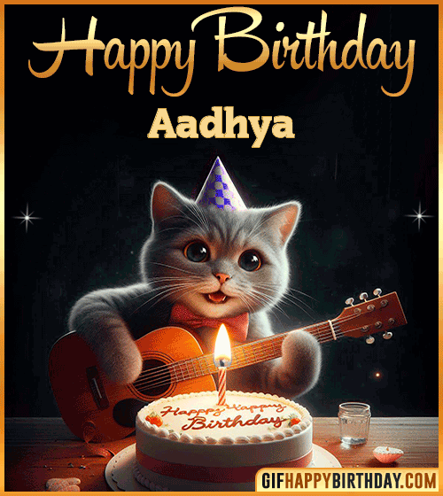 Happy Birthday Cat gif Funny Aadhya