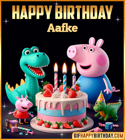 Peppa Pig happy birthday gif Aafke