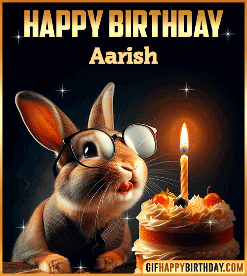 Gif Rabbit Happy Birthday Aarish