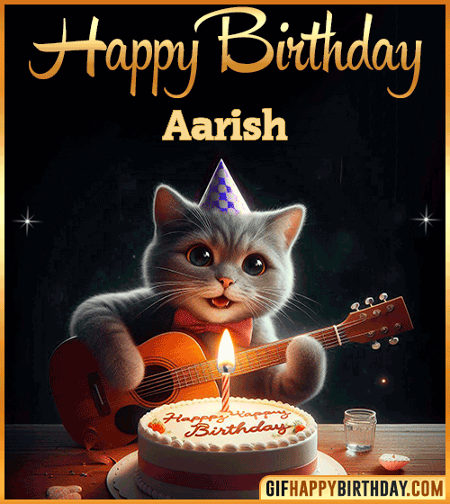 Happy Birthday Cat gif Funny Aarish