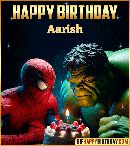 Spiderman Hulk Happy Birthday gif Aarish