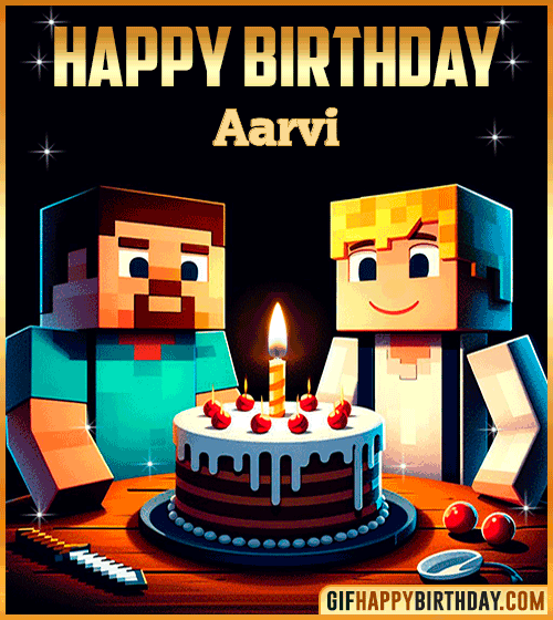 Happy Birthday Minecraft gif Aarvi