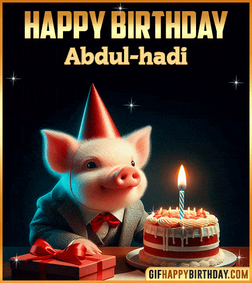 Funny pig Happy Birthday gif Abdul-hadi
