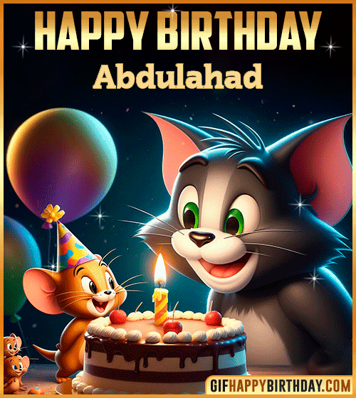 Tom and Jerry Happy Birthday gif for Abdulahad