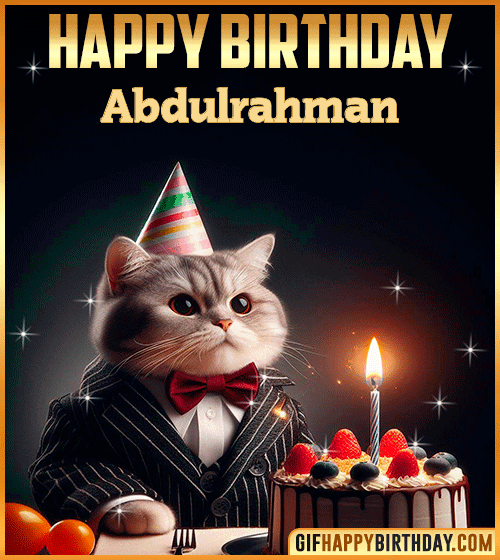 Happy Birthday Cat gif for Abdulrahman