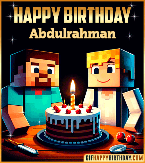 Happy Birthday Minecraft gif Abdulrahman