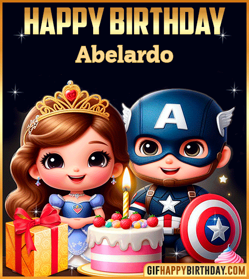 Captain America and Princess Sofia Happy Birthday for Abelardo