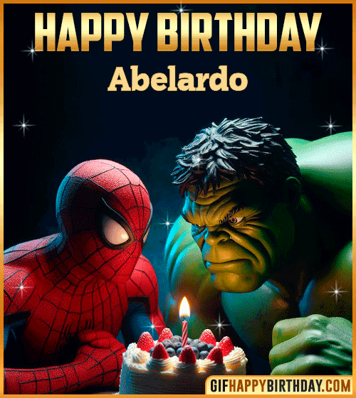 Spiderman Hulk Happy Birthday gif Abelardo