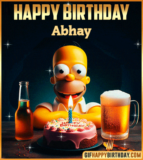 Homer Simpson Happy Birthday gif Abhay