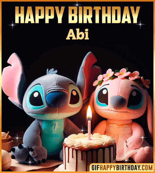 Stitch Angel Happy Birthday gif Abi