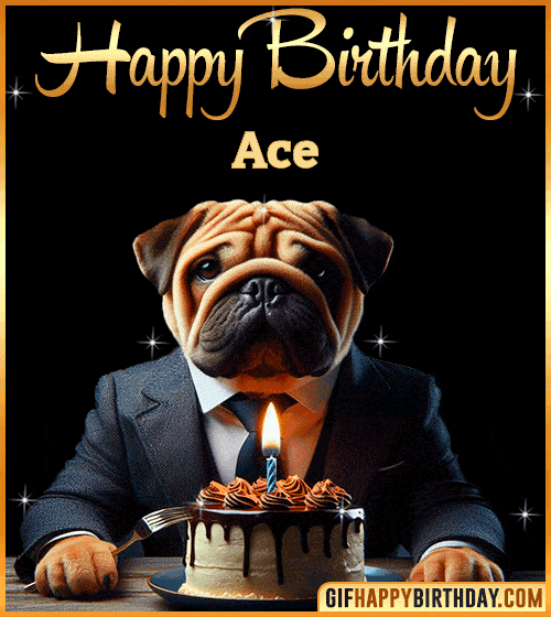 Funny Dog happy birthday for Ace