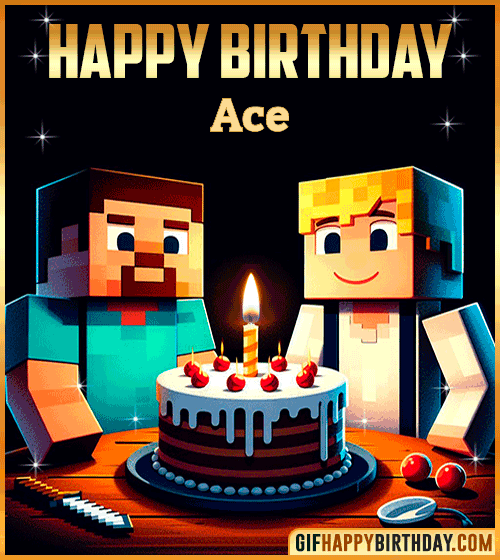Happy Birthday Minecraft gif Ace
