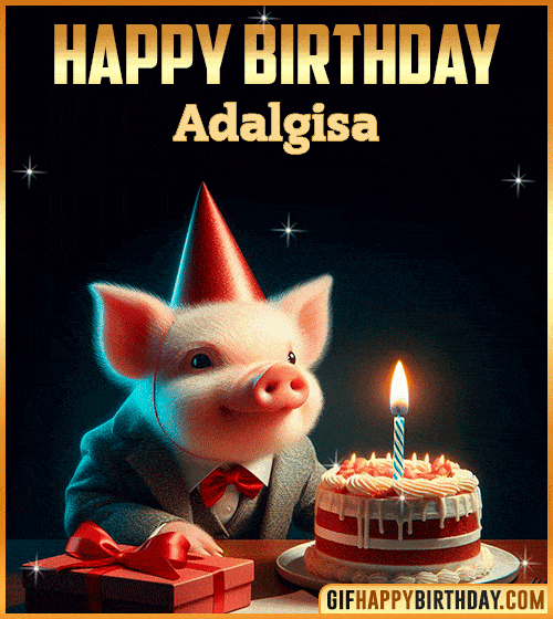 Funny pig Happy Birthday gif Adalgisa