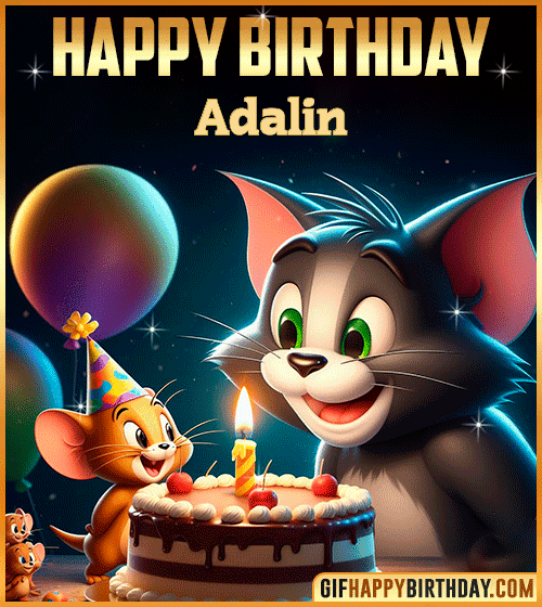 Tom and Jerry Happy Birthday gif for Adalin