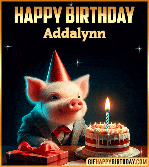 Funny pig Happy Birthday gif Addalynn