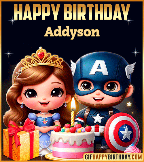 Captain America and Princess Sofia Happy Birthday for Addyson