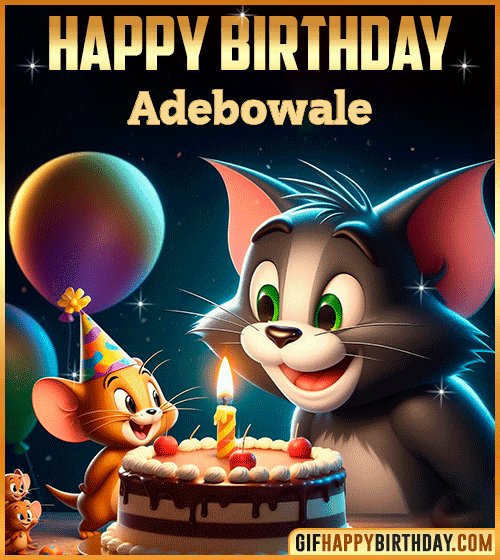 Tom and Jerry Happy Birthday gif for Adebowale