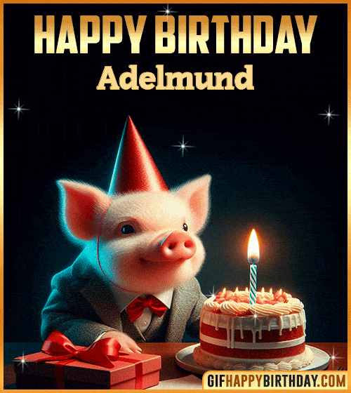 Funny pig Happy Birthday gif Adelmund