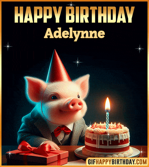Funny pig Happy Birthday gif Adelynne