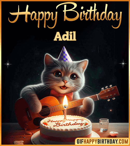 Happy Birthday Cat gif Funny Adil