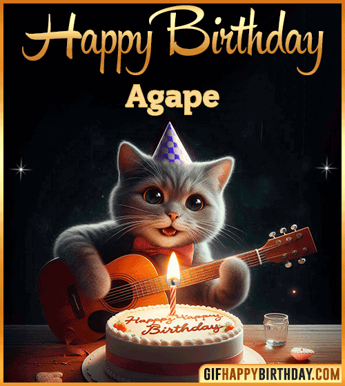 Happy Birthday Cat gif Funny Agape