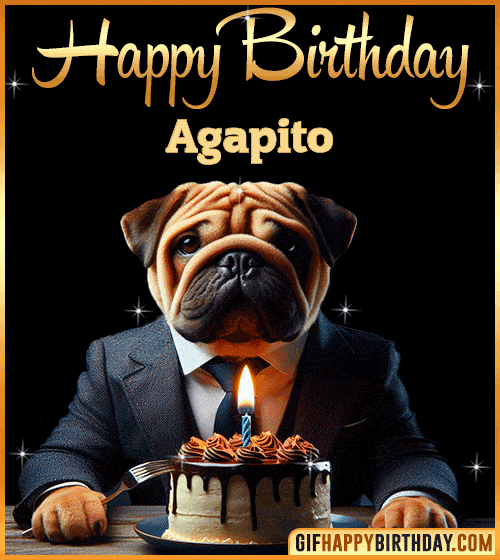 Funny Dog happy birthday for Agapito