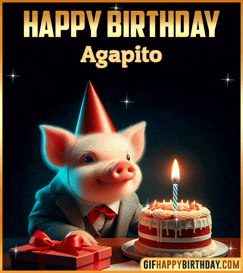 Funny pig Happy Birthday gif Agapito