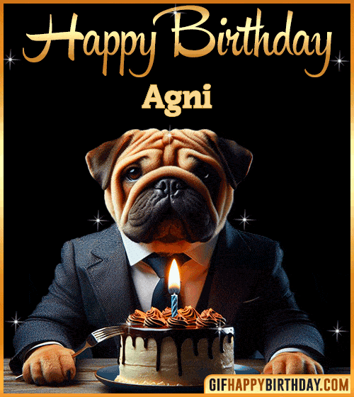 Funny Dog happy birthday for Agni