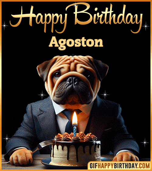 Funny Dog happy birthday for Agoston