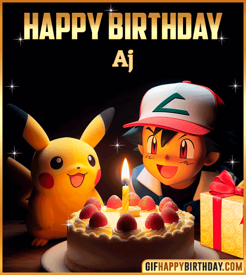 Ash Ketchum Pikachu Happy Birthday Aj