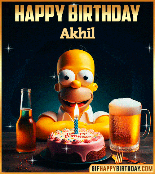 Homer Simpson Happy Birthday gif Akhil