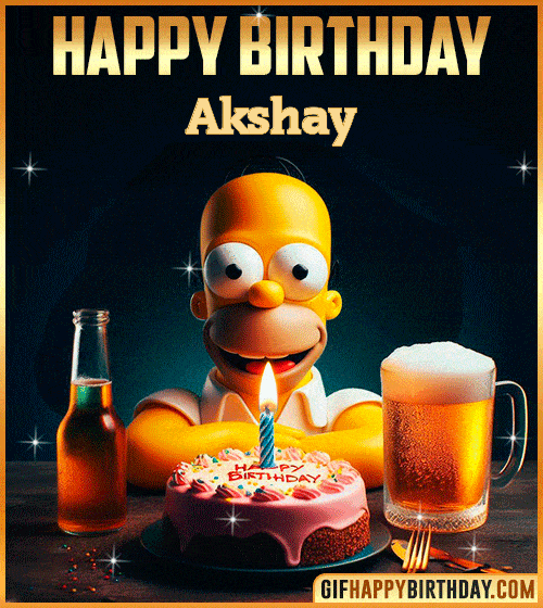 Homer Simpson Happy Birthday gif Akshay
