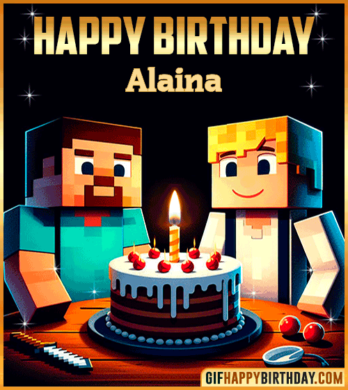 Happy Birthday Minecraft gif Alaina