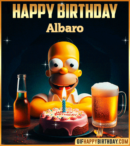 Homer Simpson Happy Birthday gif Albaro