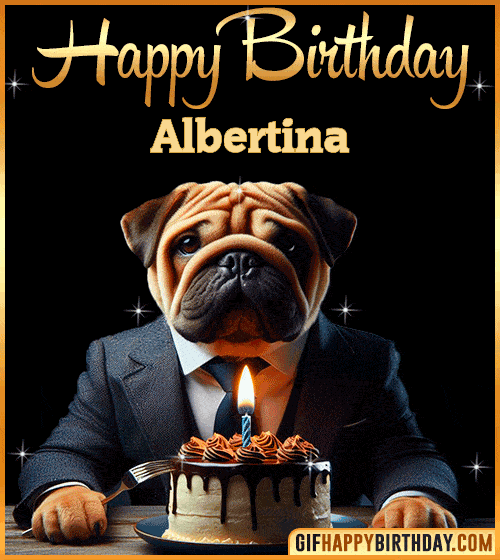 Funny Dog happy birthday for Albertina