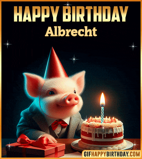 Funny pig Happy Birthday gif Albrecht
