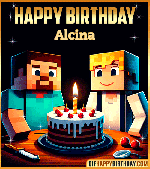 Happy Birthday Minecraft gif Alcina