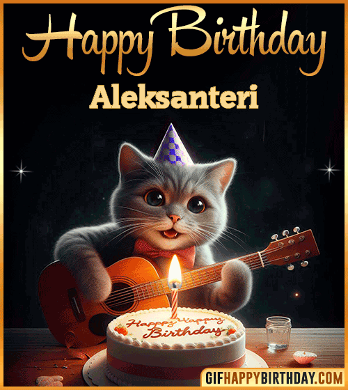 Happy Birthday Cat gif Funny Aleksanteri