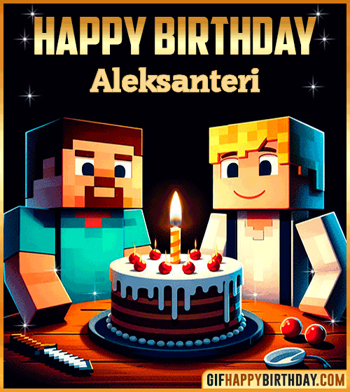 Happy Birthday Minecraft gif Aleksanteri