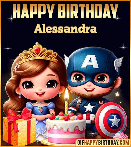 Captain America and Princess Sofia Happy Birthday for Alessandra