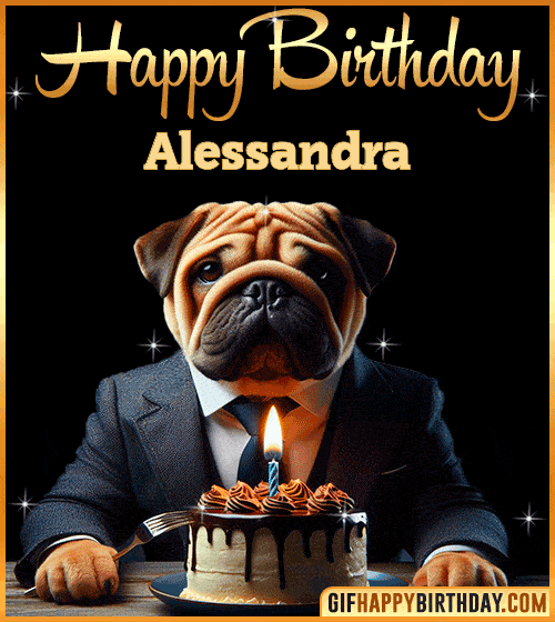 Funny Dog happy birthday for Alessandra