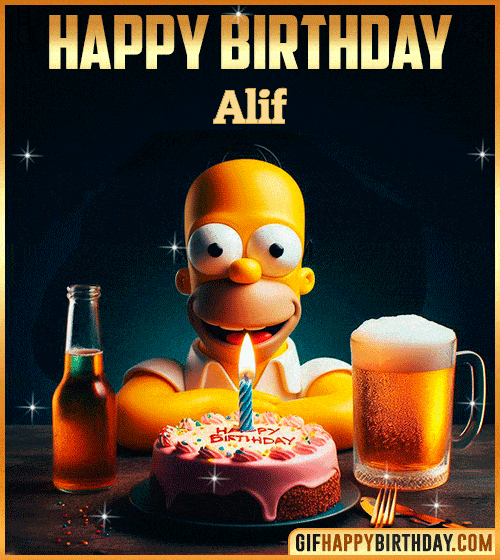 Homer Simpson Happy Birthday gif Alif