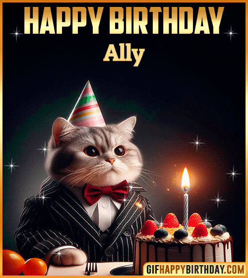 Happy Birthday Cat gif for Ally