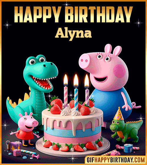 Peppa Pig happy birthday gif Alyna