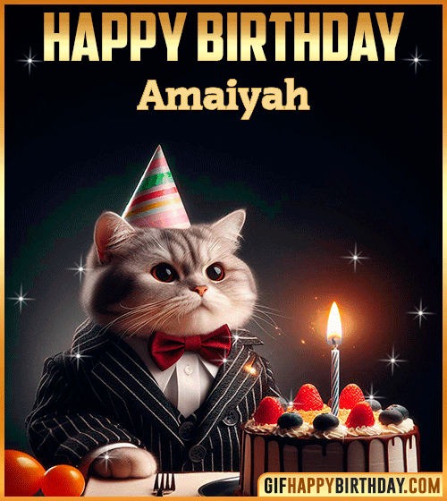Happy Birthday Cat gif for Amaiyah