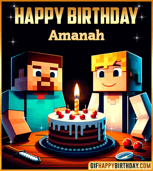 Happy Birthday Minecraft gif Amanah