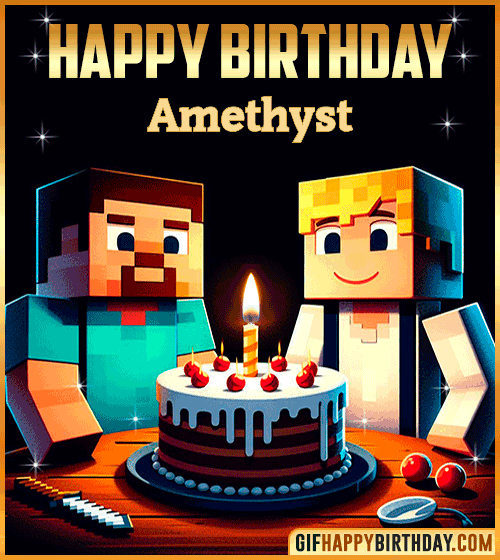 Happy Birthday Minecraft gif Amethyst
