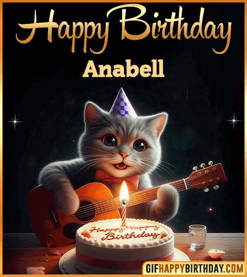 Happy Birthday Cat gif Funny Anabell
